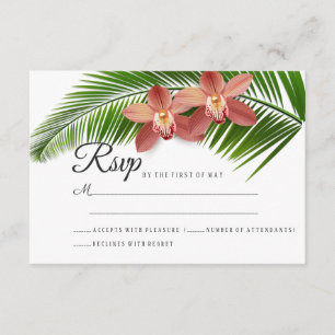 Orquídea e Palma de Casamento Floral Tropical RSVP