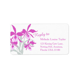 Orquídea estilizada gráfica Etiqueta de endereços 