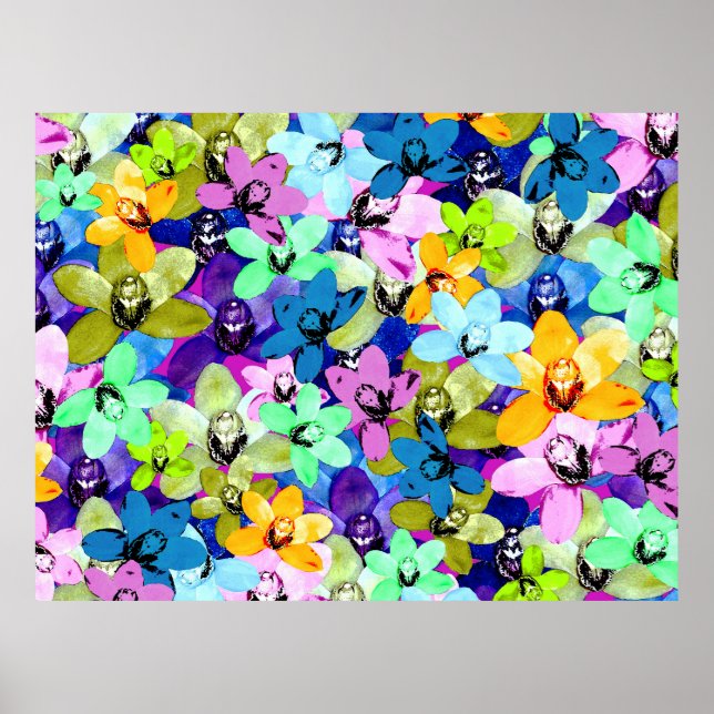 Orquídea Extravaganza Watercolor, Poster (Frente)