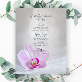 Orquídea Rosa e Menu Casamento Branca de Véu Branc