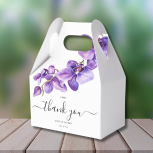 Orquídea Roxa em caixa para lembrancinha de casame