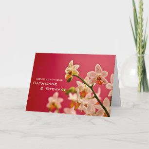 Orquídea Vermelha - Cartão de Parabéns de Casament