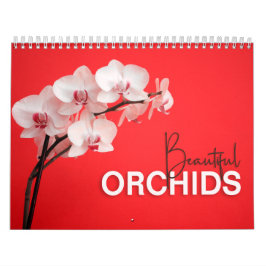 Orquídeas Bonitas com Calendário de Parede do Note
