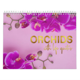 Orquídeas com Calendário de Parede de Cotações de