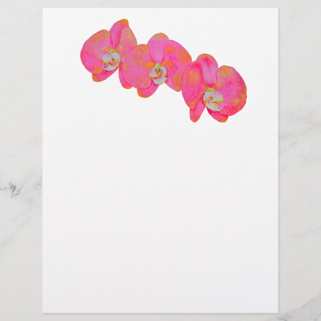 Orquídeas cor-de-água rosa Elegante floral tropica (Frente)