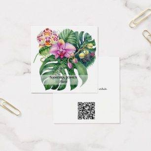 Orquídeas de Aquarela e Cartões de visitas de Folh