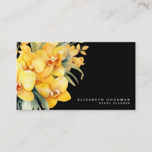 Orquídeas Elegantes Cartões de visitas Amarelas e