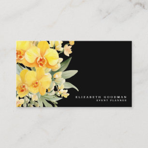 Orquídeas Elegantes Cartões de visitas Amarelas e