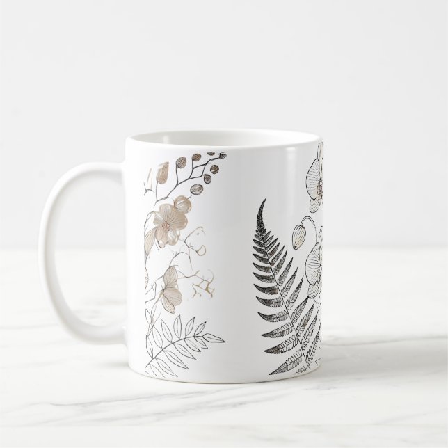 Orquídeas Elegantes e caneca Fern (Esquerda)
