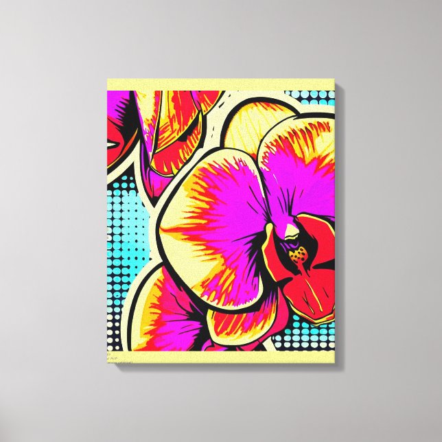 ORQUÍDEAS EM POP-ART - impressão em tela (Frente)