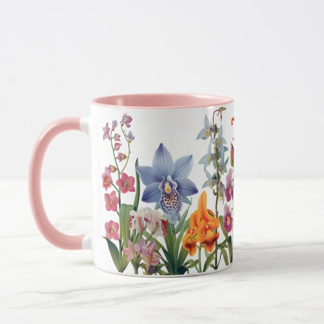 Orquídeas Encantadoras - Caneca de Ilustração Botâ (Esquerda)
