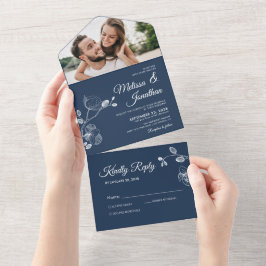 Orquídeas legistas Casamento floral azul prussiano