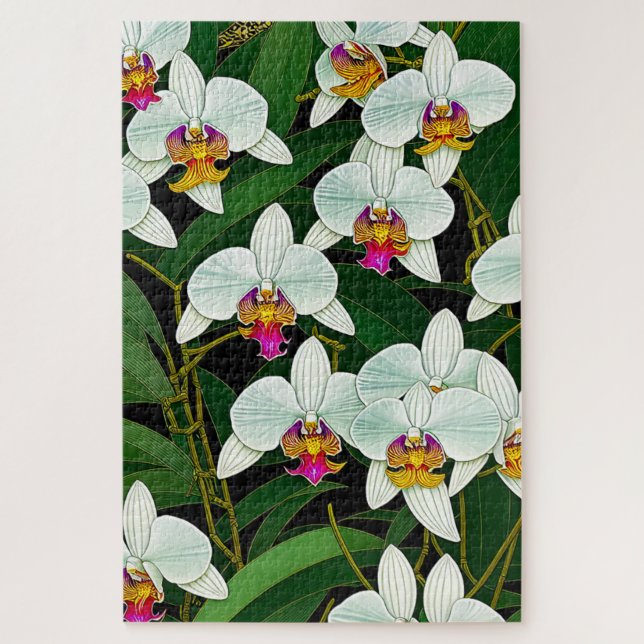 Orquídeas - Pintura 1014 - Quebra-cabeça de serra (Vertical)