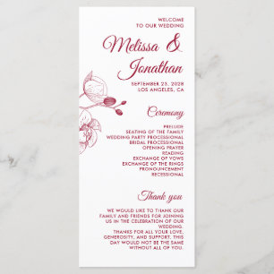 Orquídeas românticas elegante programa de casament