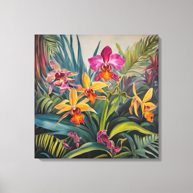 Orquídeas Tropicais - Impressão de Arte Canvas (Frente)