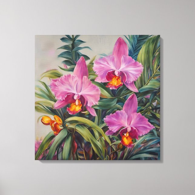 Orquídeas Tropicais - Impressão de Arte Canvas (Frente)