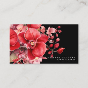 Orquídeas Vermelhas Clássicas Cartões de visitas P