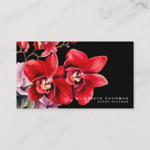 Orquídeas Vermelhas Clássicas Cartões de visitas P