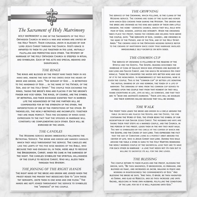 Ortodoxo Casamento Descrição 4 x 9 cartões (Orthodox Wedding Description 4 x 9 cards from Ammia's Orthodox Online Store on Zazzle.)