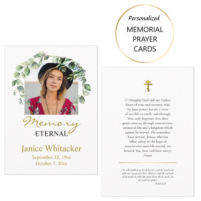 Ortodoxo Foto Cristã Cartão de Oração Funeral Orto (Criador carregado)