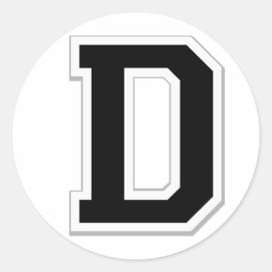 Ortografar para fora a letra inicial D em adesivos