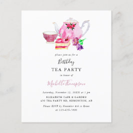 Ortografia de chaleira rosa do partido de aniversá