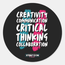Os 4 C do adesivo redondo STEM