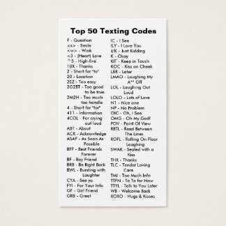 Os 50 principais códigos de texto de Internet / Cé