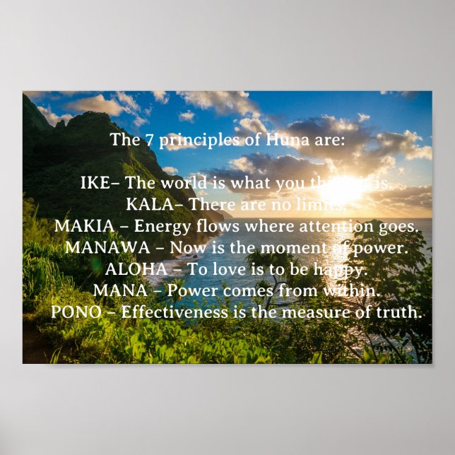 Os 7 Princípios da Poster espiritual de Huna (Frente)