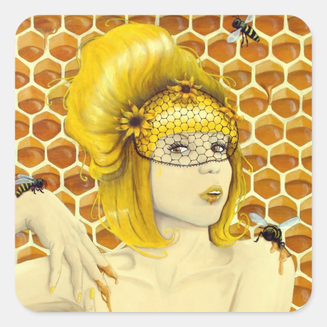 Os adesivos da Rainha Bee - arte surreal de fantas (Frente)