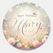 Os adesivos de aniversário da Mary