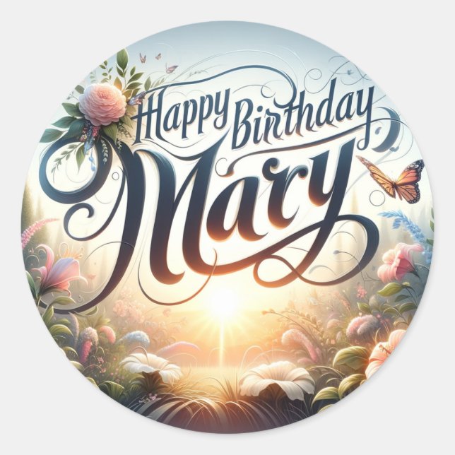 Os adesivos de aniversário da Mary (Frente)