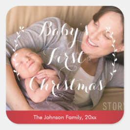 Os adesivos de fotos de Natal do Red Square Baby