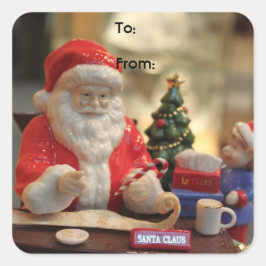 Os adesivos de Natal do Papai Noel.