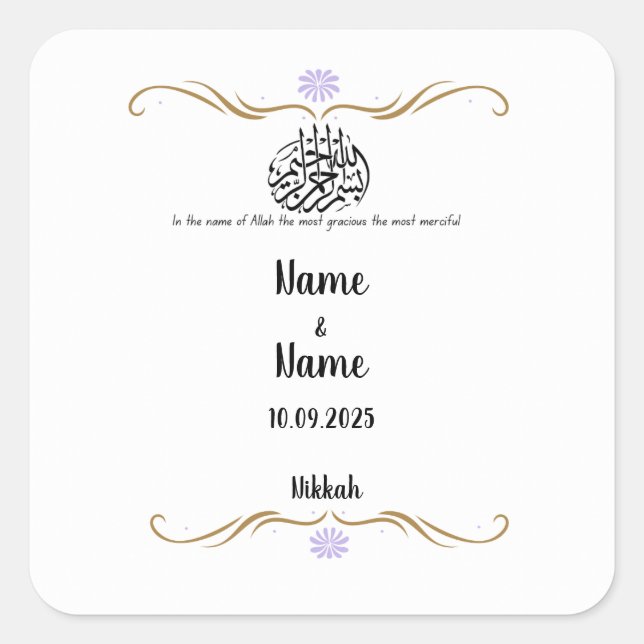 Os adesivos favoritos da Nikkah (Frente)