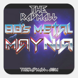 Os adesivos Rad Mall "80s Metal Maynia" de 3 pol x