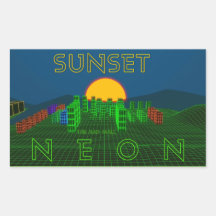 Os adesivos "SUNSET NEON" da Rad Mall (x4)