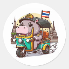 Os adesivos Tuk-Tuk Adventure de Moo Deng