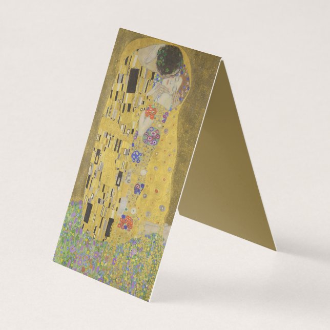 Os amantes beijando o abraço de Gustav Klimt (Verso)