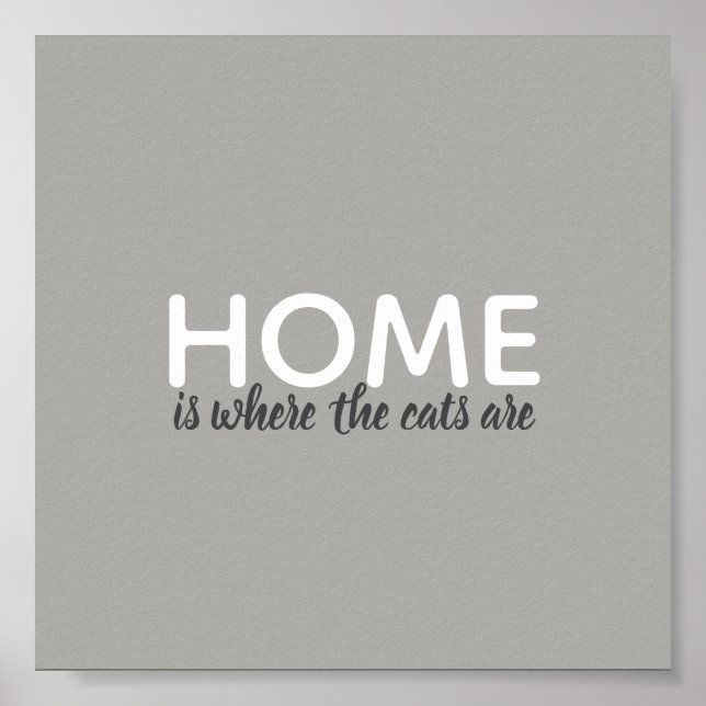 os amantes de gatos citam cinza poster e branco (Frente)