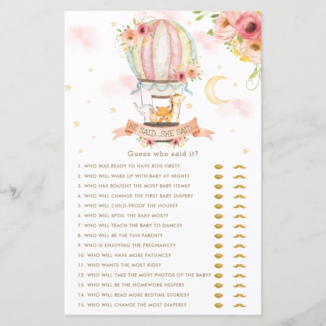 Os Animais Do Balão De Ar Quente Disse Que Ela Dis (Frente)