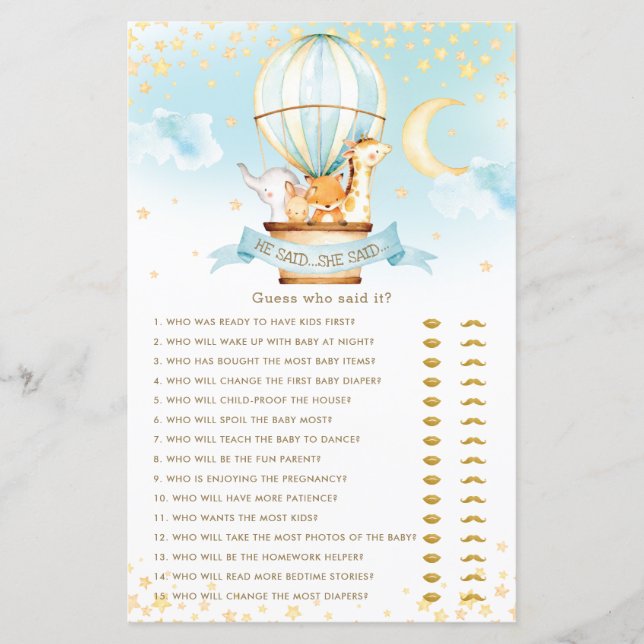 Os Animais Do Balão De Ar Quente Disse Que Ela Dis (Frente)