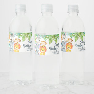 Os animais Safari chá de fraldas rótulos de garr