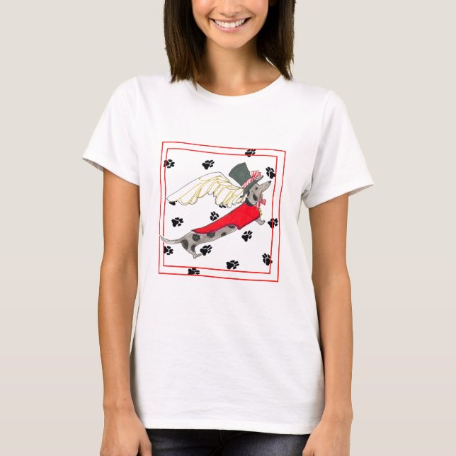 Os anjos de Gulliver Dapple a camisa do Dachshund (Frente)