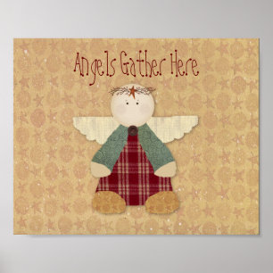 Os anjos recolhem aqui o impressão