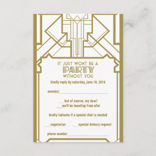 os anos 20 Gatsby RSVP