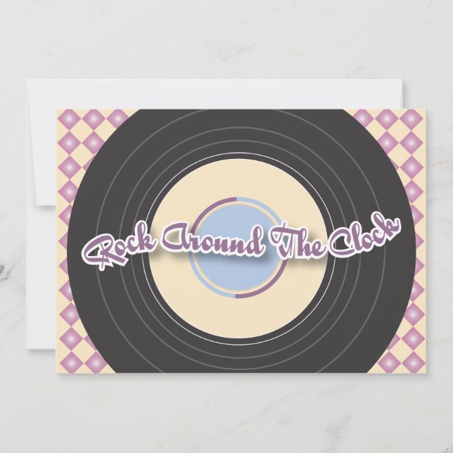 os anos 50 gravam o convite de festas (Frente)