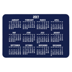 Os azuis marinhos Calendar 2017 grandes ímãs