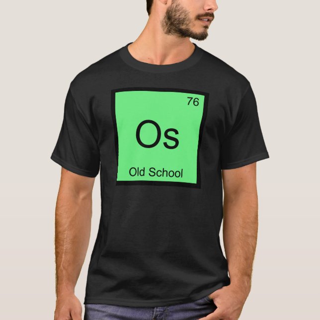 Os - Camiseta Símbolo do Elemento Químico Old Scho (Frente)