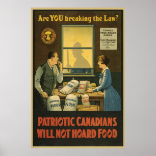 Os canadenses não guardam a comida ww1 poster